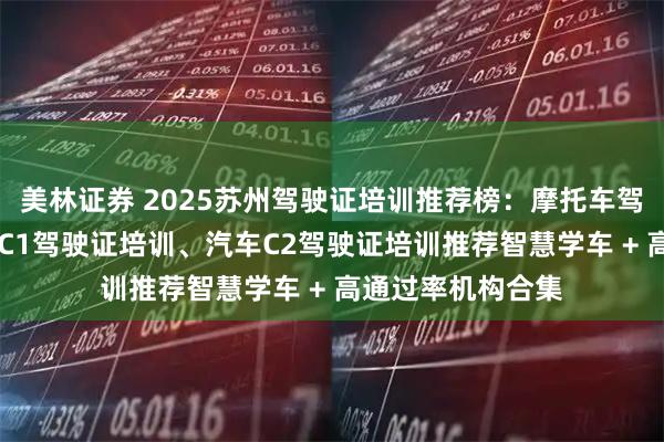 美林证券 2025苏州驾驶证培训推荐榜：摩托车驾驶证培训、 汽车C1驾驶证培训、汽车C2驾驶证培训推荐智慧学车 + 高通过率机构合集