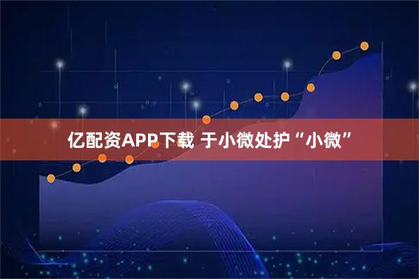 亿配资APP下载 于小微处护“小微”