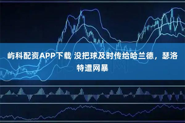 屿科配资APP下载 没把球及时传给哈兰德,瑟洛特遭网暴